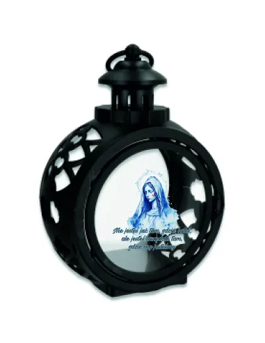 Latarenka Znicz Okrągły Personalizowany z Nadrukiem Twój