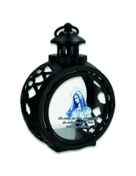 Latarenka Znicz Okrągły Personalizowany z Nadrukiem Twój