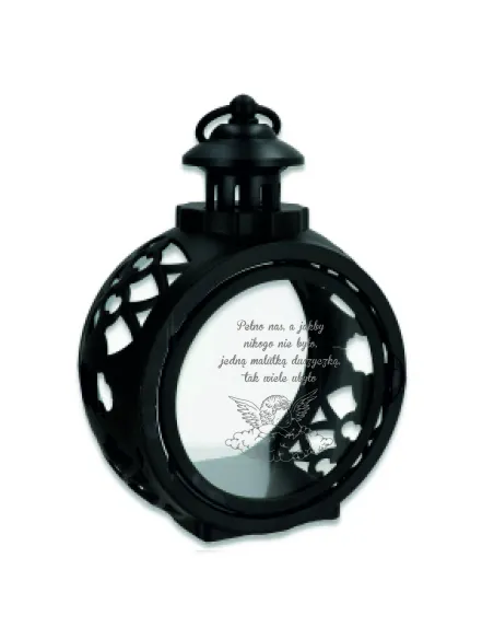 Latarenka Znicz Okrągły Personalizowany – Twoim Grawerem