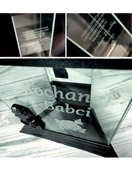 Latarenka Znicz Okrągły Personalizowany – Twoim Grawerem