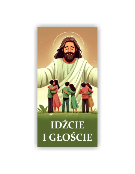 Baner Religijny Misyjny Idźcie i Głoście 120x60 cm Różne