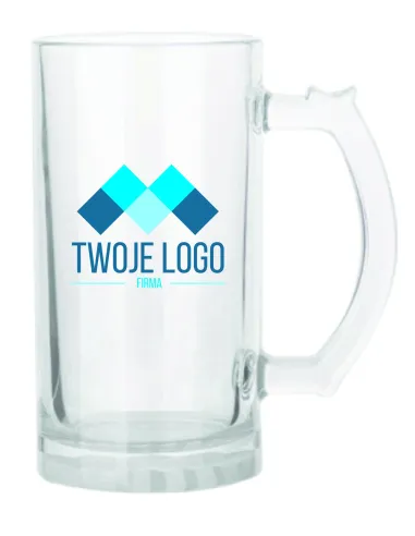 Kufel Szklany 470 ml z Nadrukiem Twoje logo Napis Gadżet