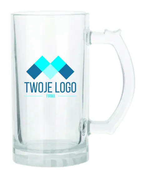 Kufel Szklany 470 ml z Nadrukiem Twoje logo Napis Gadżet