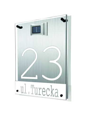 Tablica Adresowa Dibond Plexi Oświetlony Numer Domu 40x30