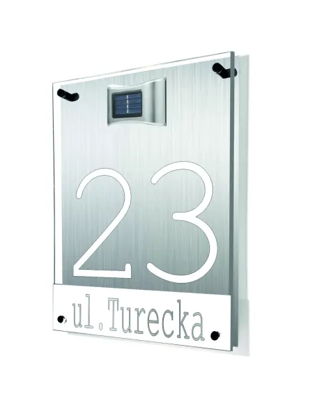 Tablica Adresowa Dibond Plexi Oświetlony Numer Domu 40x30