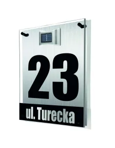 Tablica Adresowa Dibond Plexi Oświetlony Numer Domu Ulica