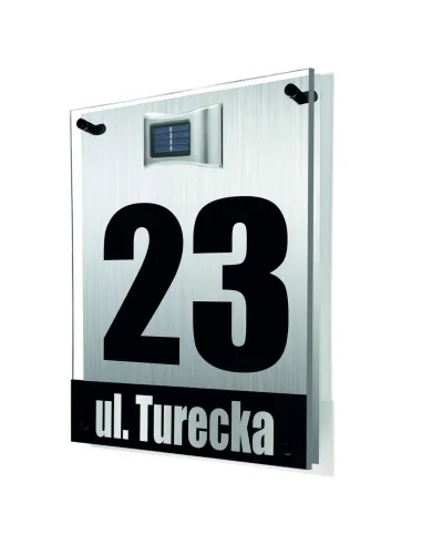 Tablica Adresowa Dibond Plexi Oświetlony Numer Domu Ulica