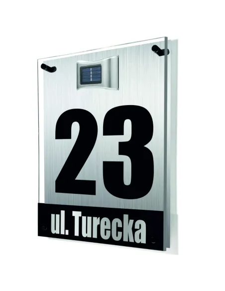 Tablica Adresowa Dibond Plexi Oświetlony Numer Domu Ulica