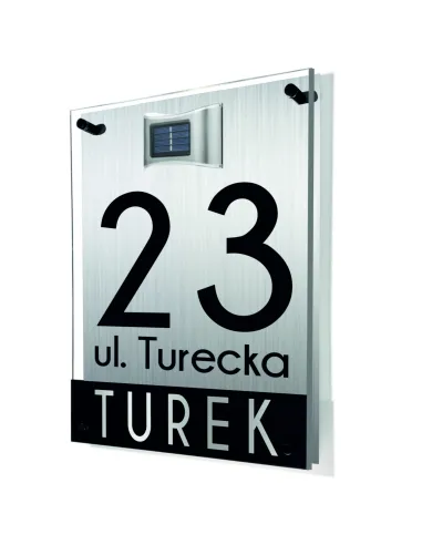 Tablica Adresowa 40x30 cm Dibond Plexi Oświetlony Numer