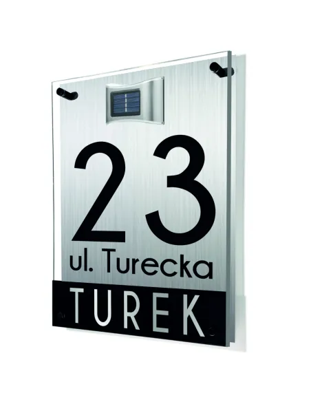 Tablica Adresowa 40x30 cm Dibond Plexi Oświetlony Numer
