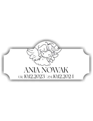 Tabliczka Elegancka Nagrobna Urnę Grawerowana z Nadrukiem