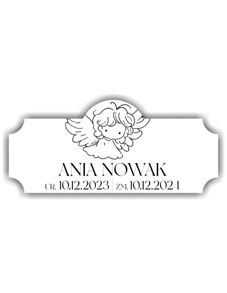 Tabliczka Elegancka Nagrobna Urnę Grawerowana z Nadrukiem