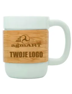 Kubek 10 sztuk Ceramiczny Bambusową Opaską Twoje logo