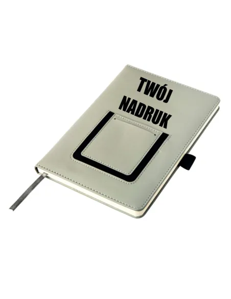 Notatnik Szary Notes z Kieszonką na Telefon A5 Nadruk UV