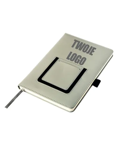 Notatnik Szary Notes z 10 sztuk Kieszonką Telefon logo