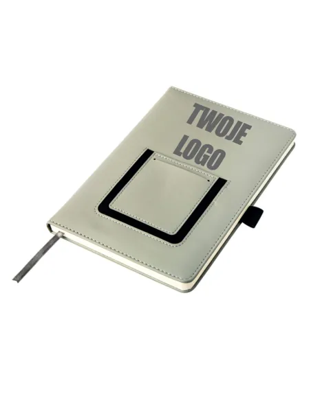 Notatnik Szary Notes z 10 sztuk Kieszonką Telefon logo