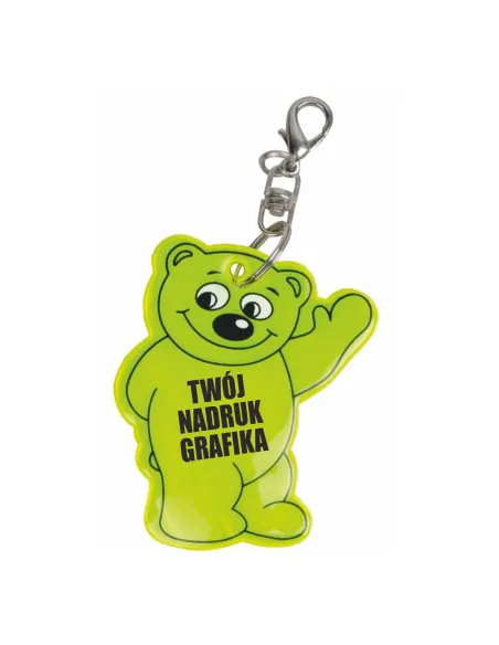 Brelok Odblaskowy Miś Reklamowy z Nadrukiem z logo