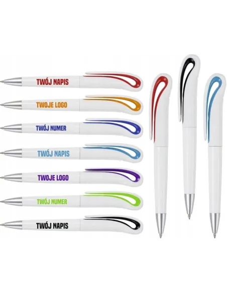 Długopisy z Nadrukiem UV Reklamowe Różne Kolory 100 szt