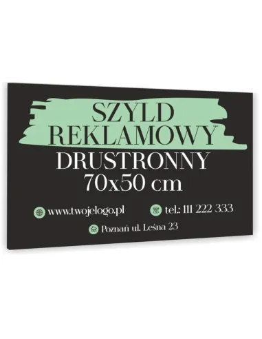 Tablica Szyld Dwustronny Reklamowy Firmowy 70x50 Twoje