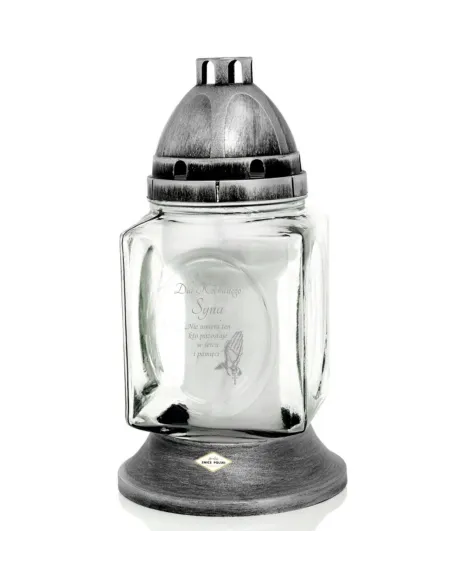 Znicz Szklany Grawer Kapliczka Personalizowany Twój Napis