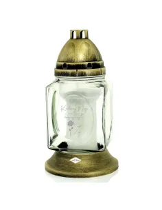 Znicz Szklany Grawer Kapliczka Personalizowany z Grawerem