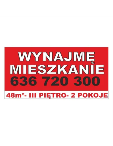 Baner Reklamowy Gotowe Wzory Banerów – Wynajmę Mieszkanie