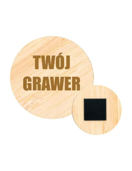 Grawerowany Magnes na Lodówkę Okrągły Reklamowy z Twoim