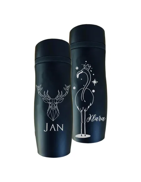 Kubek Termiczny Grawerem Czarny Mat z Grawerem z Nadrukiem