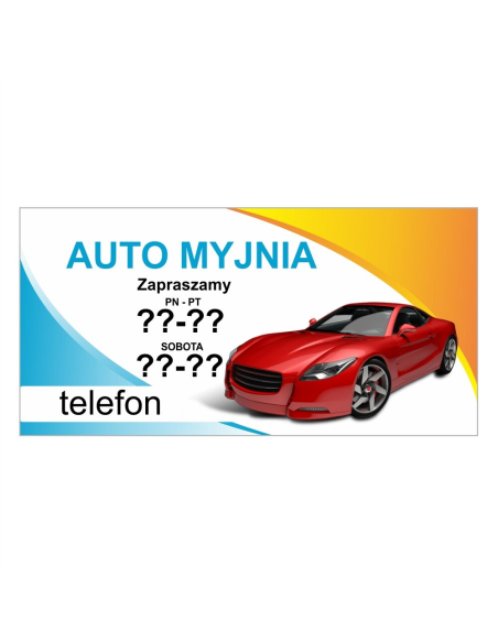 Baner Auto Myjnia Myjka Reklama Plandece Banery Gotowym