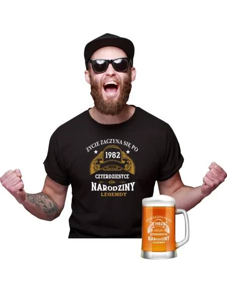 Koszulka + Kufel Prezent na Urodziny 30 40 50 60 Kufel