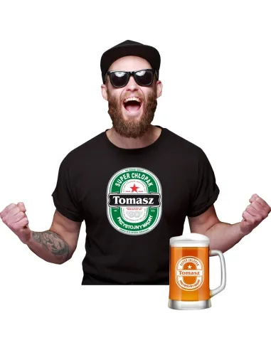 Koszulka + Kufel Prezent na Urodziny 30 40 50 60 na Prezent