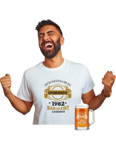 Koszulka + Kufel Prezent na Urodziny 30 40 Okolicznościowa