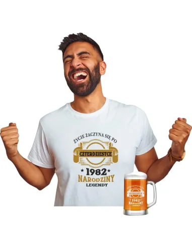 Koszulka + Kufel Prezent na Urodziny 30 40 Okolicznościowa