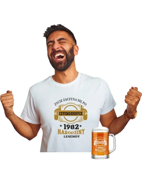 Koszulka + Kufel Prezent na Urodziny 30 40 Okolicznościowa