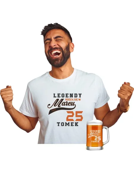 Koszulka + Kufel Prezent na Urodziny 30 40 z Personalizacją