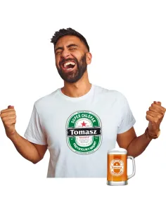 Koszulka + Kufel Prezent na Urodziny 30 40 50 60 z Dedykacją