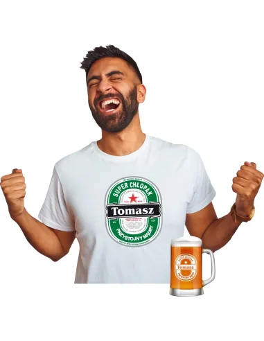 Koszulka + Kufel Prezent na Urodziny 30 40 50 60 z Dedykacją