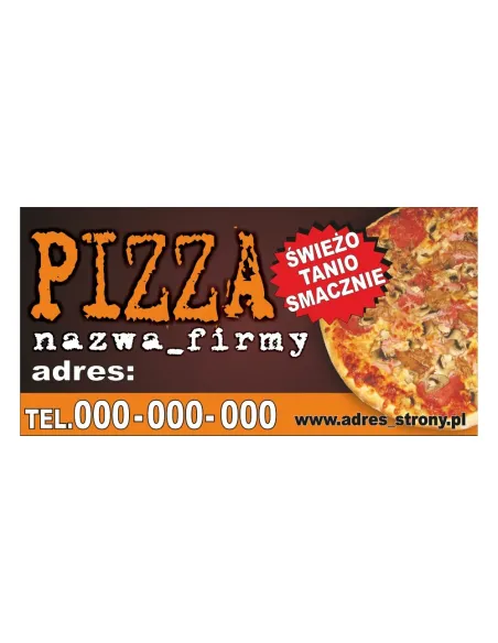 Baner Reklamowy Gotowe Wzory Banerów Pizza Personalizowany