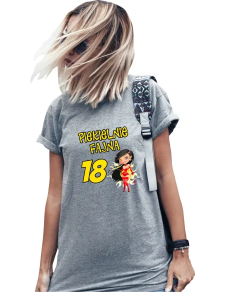 Koszulka na Urodziny Prezent Dowolny Wiek Nadruk z Nadrukiem