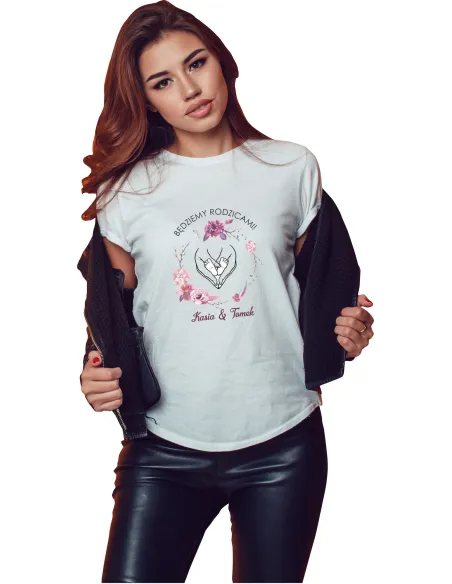 Koszulka – Imionami Napis Prezent Przyszłych Rodziców