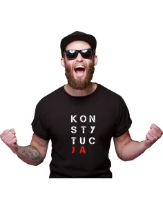 Koszulka z Nadrukiem na Prezent Napis Konstytucja z Napisem