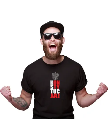 Koszulka z Nadrukiem Prezent Konstytucja Orzeł na Zamówienie