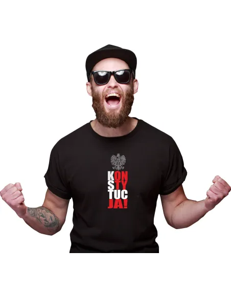 Koszulka z Nadrukiem Prezent Konstytucja Orzeł na Zamówienie