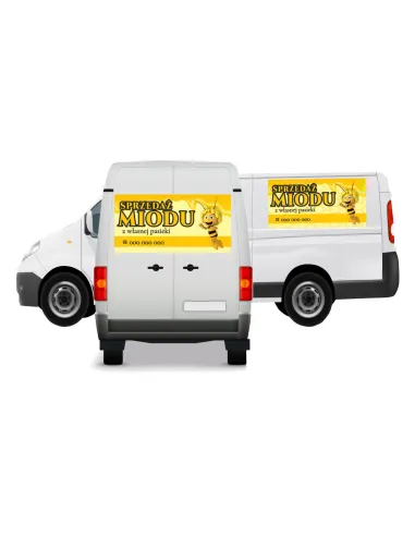 Naklejka Reklama Samochód Sprzedaż Miodu na Samochód