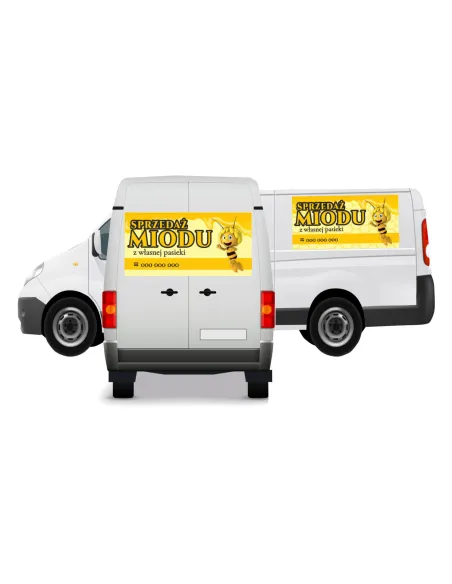 Naklejka Reklama Samochód Sprzedaż Miodu na Samochód