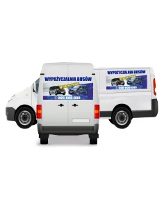 Naklejka – Reklama Naklejka Samochód Wypożyczalnia Busów
