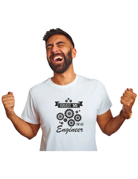Koszulka Inżyniera Nadrukiem Napis Prezent Trust Me
