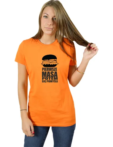 Koszulka z Nadrukiem – Napis Pierwsze Masa Personalizowany