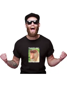 Koszulka Śmieszna Janusz Nosacz Nadrukiem Napis Taniej