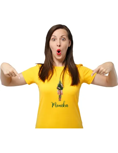 Koszulka Imieniem Prezent Świąteczny Choinka Personalizowany